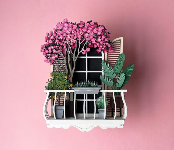 Balcon en capas con planta