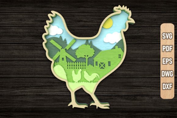 Paquete en capas con escenas de animales de granja - Imagen 2