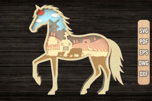 Paquete en capas con escenas de animales de granja - Imagen 3