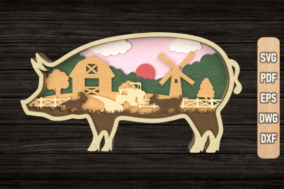 Paquete en capas con escenas de animales de granja - Imagen 5