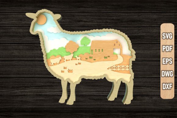 Paquete en capas con escenas de animales de granja - Imagen 6