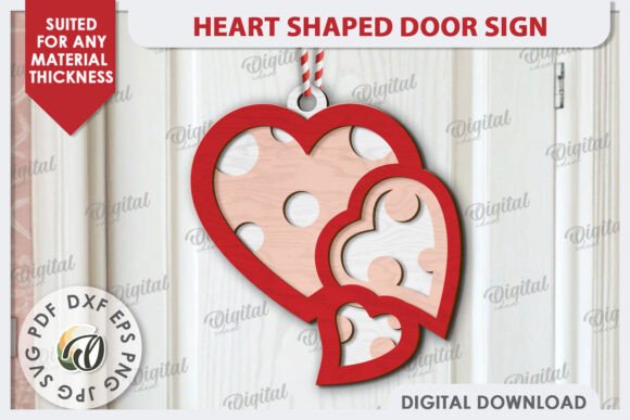 Paquete de letreros para puerta con forma de corazón - Imagen 9