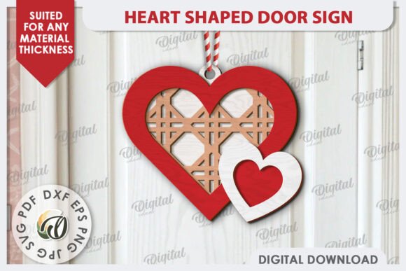 Paquete de letreros para puerta con forma de corazón - Imagen 10