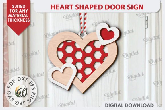 Paquete de letreros para puerta con forma de corazón - Imagen 2