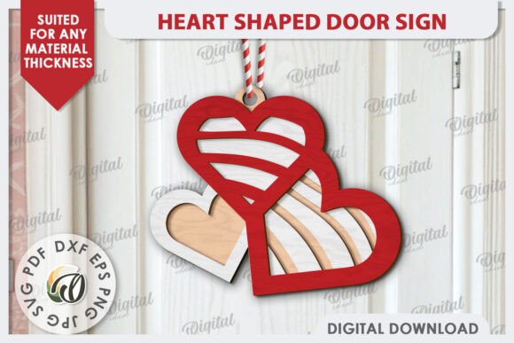 Paquete de letreros para puerta con forma de corazón - Imagen 3