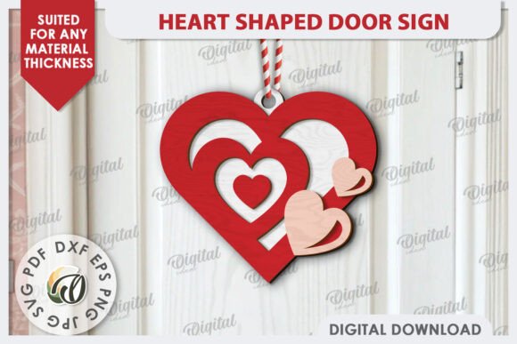 Paquete de letreros para puerta con forma de corazón - Imagen 4