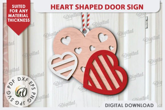 Paquete de letreros para puerta con forma de corazón - Imagen 5