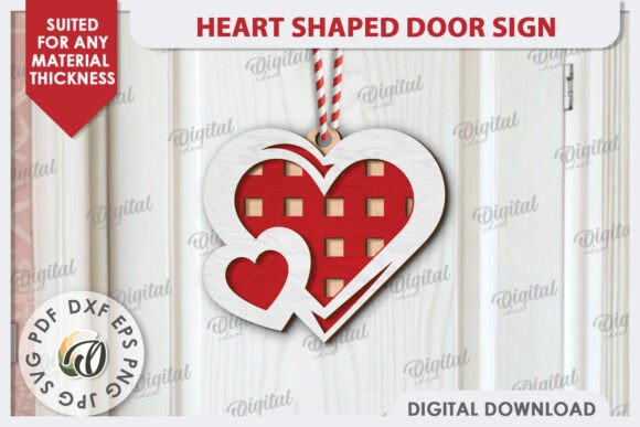 Paquete de letreros para puerta con forma de corazón - Imagen 6