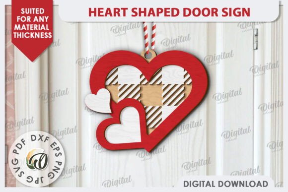 Paquete de letreros para puerta con forma de corazón - Imagen 7