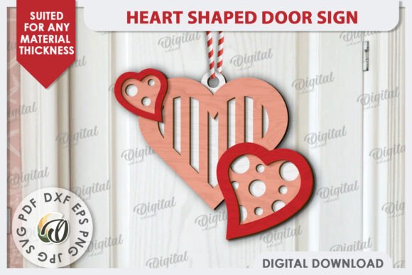 Paquete de letreros para puerta con forma de corazón - Imagen 8