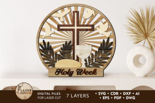 Plantilla de corte religiosa de Semana Santa Pascua