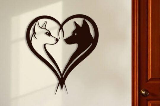 Arte de pared de perro enamorado para San Valentín
