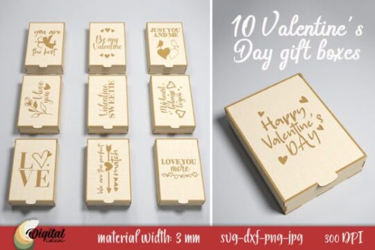 Paquete de cajas de regalo para el día de San Valentín