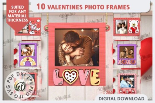 Paquete de marcos de fotos para San Valentín