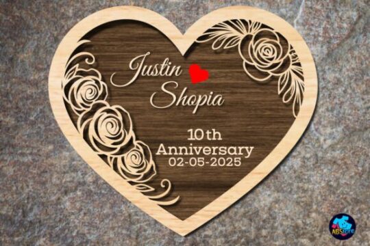 Forma de corazón para aniversario de bodas