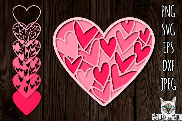Corazón de amor en capas