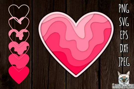 Corazón de amor en capas