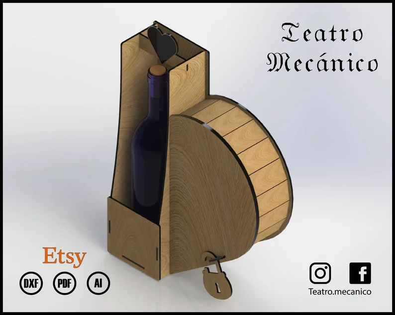Corazón caja botella
