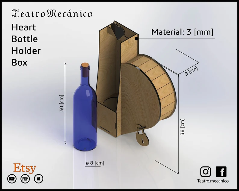 Corazón caja botella - Imagen 4