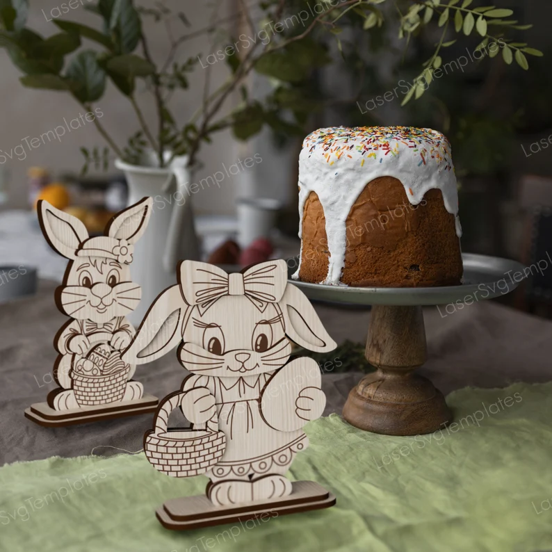 Decoración de mesa de pie con conejo - Imagen 5