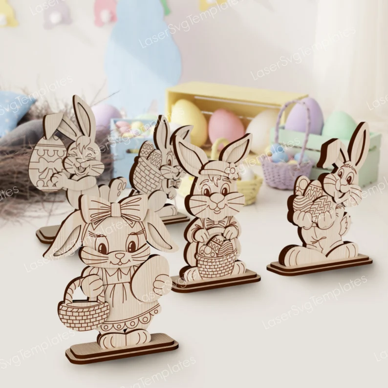 Decoración de mesa de pie con conejo - Imagen 6