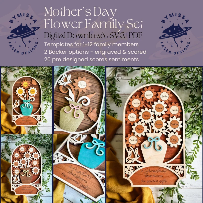 Conjunto de familia de flores