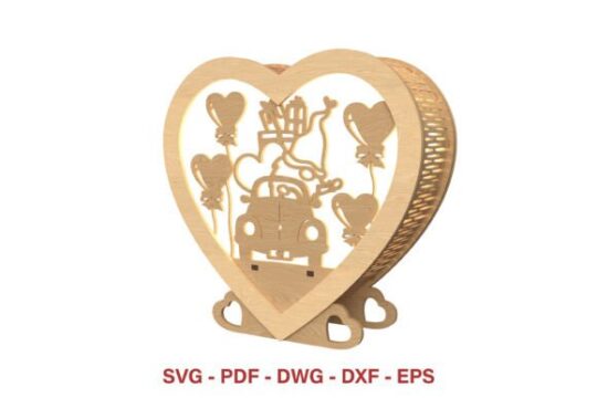 Farol de corazón para coche de San Valentín