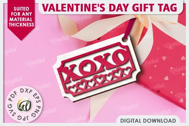 Etiqueta de regalo para el día de San Valentín