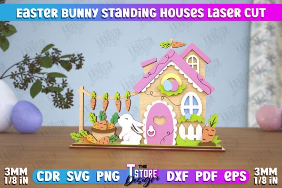 Paquete de casas de pie con forma de conejo de Pascua - Imagen 11