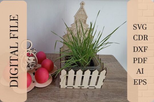 Puesto de trigo de Pascua con iglesia ortodoxa