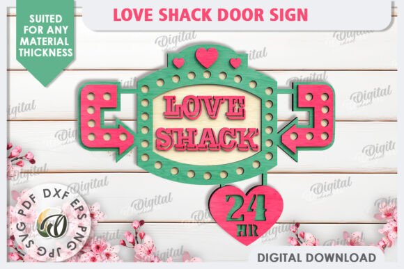 Paquete de letreros para puerta Love Shack - Imagen 2