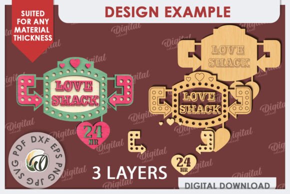 Paquete de letreros para puerta Love Shack - Imagen 3