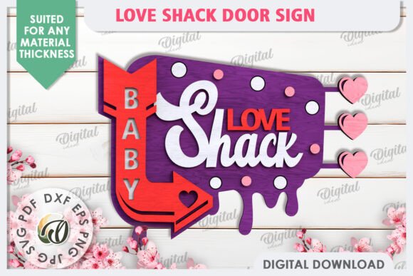 Paquete de letreros para puerta Love Shack - Imagen 4