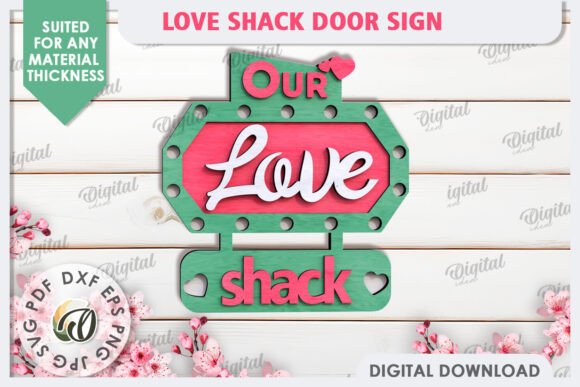 Paquete de letreros para puerta Love Shack - Imagen 6