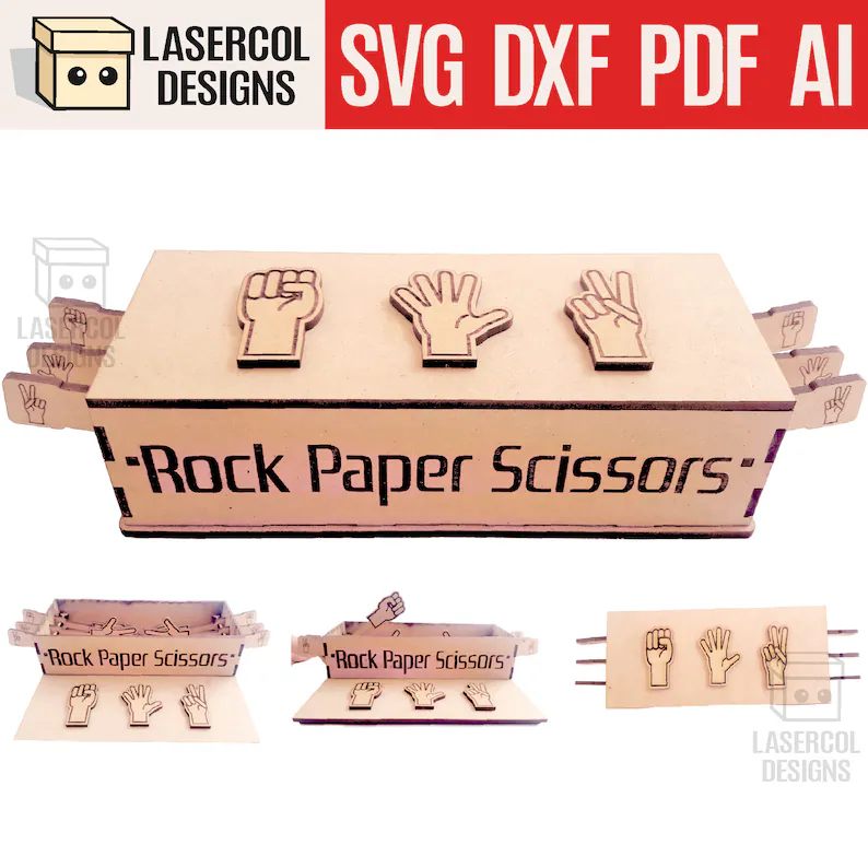Caja de juego Piedra papel tijera