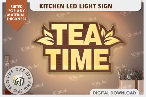 Paquete de letreros de luz LED para cocina - Imagen 3