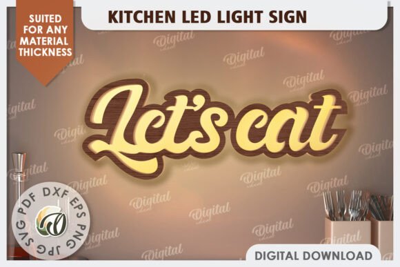 Paquete de letreros de luz LED para cocina - Imagen 10