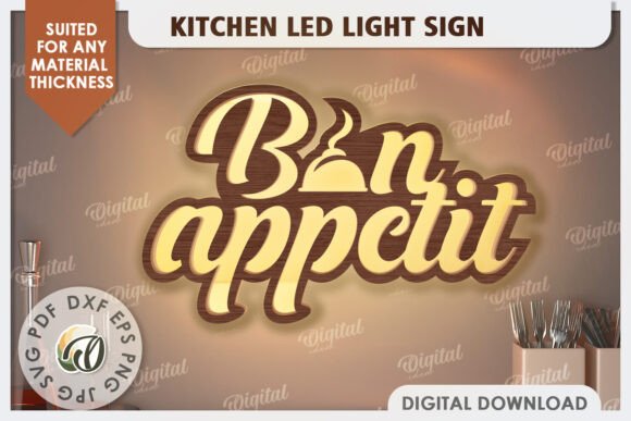Paquete de letreros de luz LED para cocina - Imagen 9