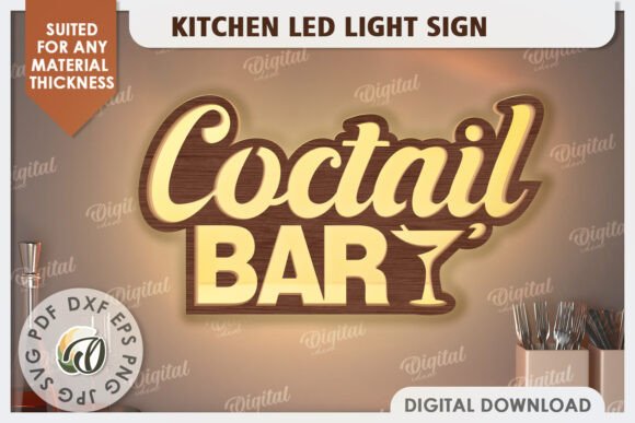 Paquete de letreros de luz LED para cocina - Imagen 6