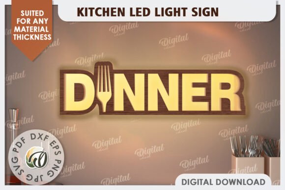 Paquete de letreros de luz LED para cocina - Imagen 4