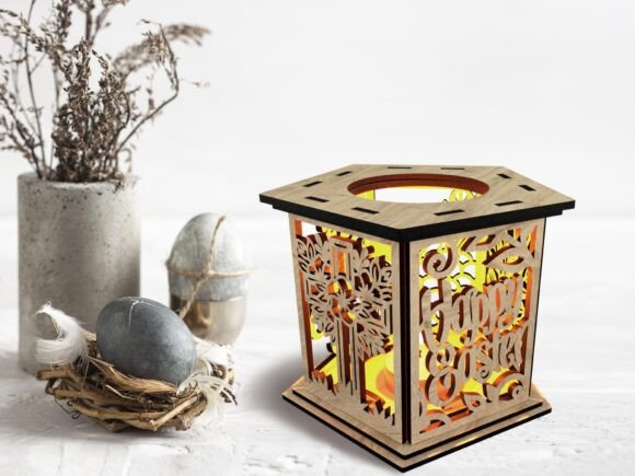 Juego de 5 faroles de Pascua con motivos intrincados - Imagen 11