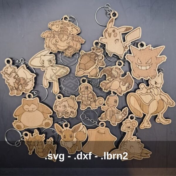 Juego de llaveros de Pokémon de la región de Kanto