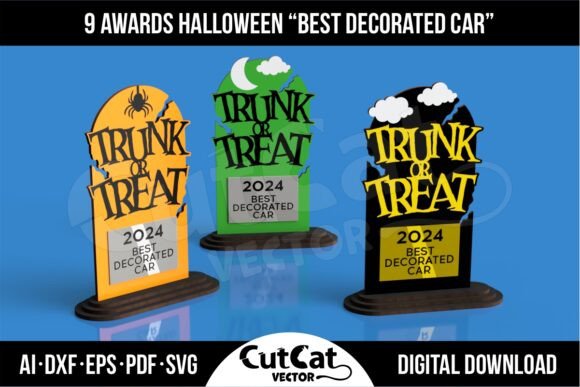 9 premios de diseño de baúl o dulce de Halloween
