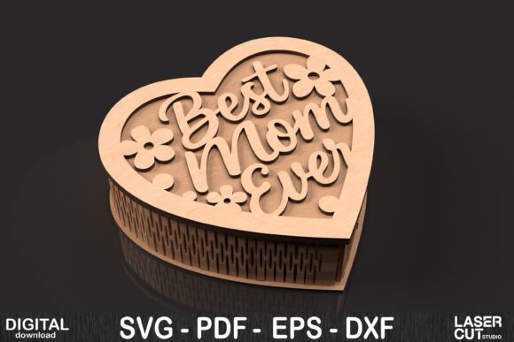 Paquete de caja de regalo con forma de corazón para mamá - Imagen 4