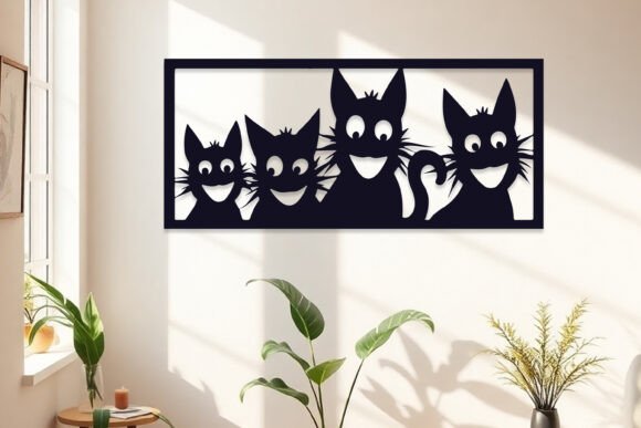 Decoración de pared con gatos