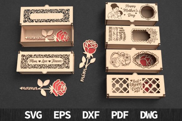 Paquete de caja de regalo con rosas para el Día de la Madre