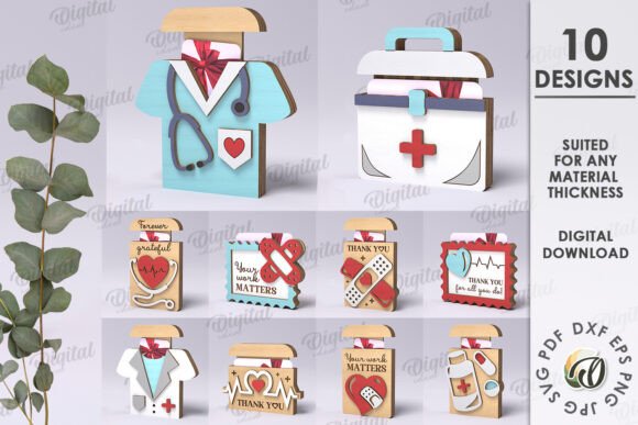 Paquete de porta tarjetas de regalo para enfermeras