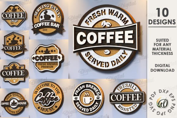 Paquete de letreros de café