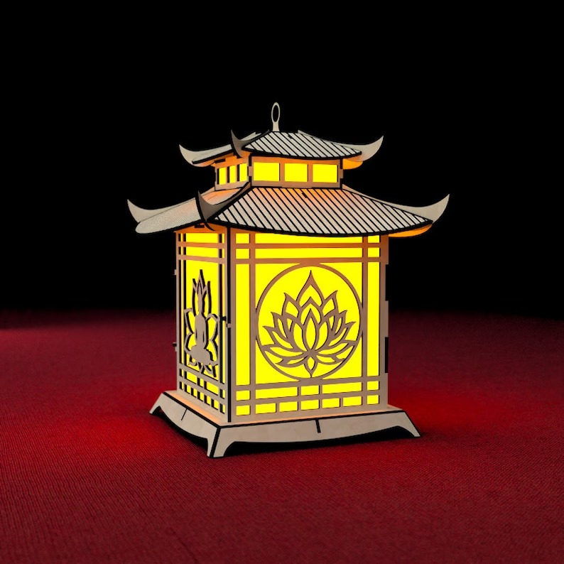 Lampara de pagoda con forma de linterna - Imagen 7