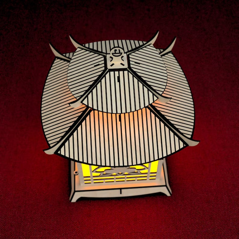 Lampara de pagoda con forma de linterna - Imagen 2
